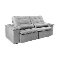 Imagem de Sofá 3 Lugares Retrátil e Reclinável Porto Belo Cinza 220cm