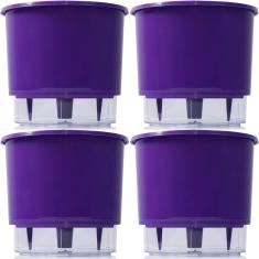 Imagem de 4 Vaso Raiz Autoirrigavel 16x14 Roxo Área Interna Ou Externa