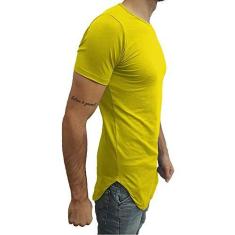 Imagem de Camiseta Longline Oversized Básica Slim Lisa Manga Curta tamanho:g;cor: