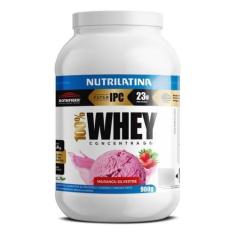 Imagem de 100% Whey Protein Sabor Morango Silvestre 900G Nutrilatina