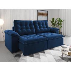 Imagem de Sofá 4 Lugares Retrátil e Reclinável 251cm Detroit Azul