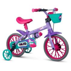Imagem de Bicicleta Infantil Aro 12 Regulável Cecizinha Cestinho Garrafinha E Rodinhas Nathor