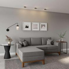 Imagem de Sofá 3 Lugares Laredo Com Chaise Esquerdo Linho Cinza - Mobly