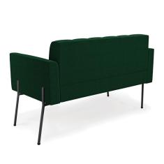 Imagem de Sofá Namoradeira E Poltrona Pé Ferro Pto Elisa Bouclê Verde D03 - D`rossi