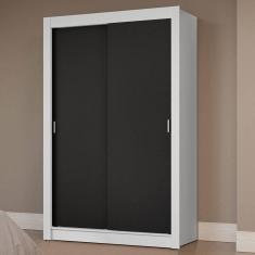 Imagem de Guarda-Roupa Solteiro 2 Portas Correr Branco/Preto