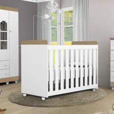 Imagem de Berço Mini Cama 3 em 1 Portugal Móveis Bonatto Branco/Madeirado