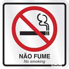 Imagem de Placa em Alumínio 15X15 Cm - Proibido Fumar, SINALIZE, 120AB, Prata