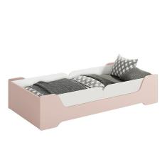 Imagem de Cama Evolutiva 2 Em 1 Zaki Rosa Fosco Com 2 Kits Proteção Lateral Lisa - Reller Móveis