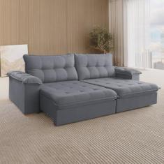 Imagem de Sofá Retrátil 4 Lugares 250cm Muriaé Cinza