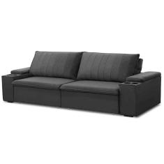 Imagem de Sofá Retrátil Reclinável 3 Lugares 245Cm Baluart F05 Veludo Grafite