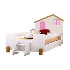 Imagem de Cama Infantil Belíssima Branca E Rosa Com Colchão Divaloto