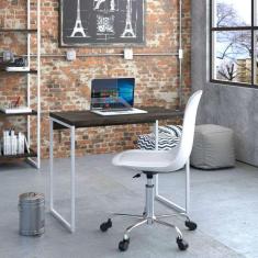 Imagem de escrivaninha studio carvalho dark e branca 90 cm