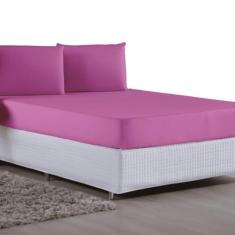 Imagem de Jogo De Lençol Queen 3 Peças Malha 100% Algodão (Pink)