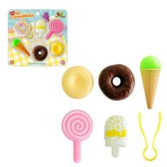 Imagem de Kit Comidinha Comida Cozinha Infantil Sorvete Bolo Doceria Mercadinho