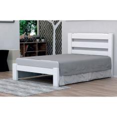 Imagem de Cama de Casal Londres de Madeira Angelim Branco