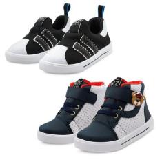 Imagem de Kit 2 Pares De Tênis Infantil Menino Confortável Ursinho Marinho/Preto