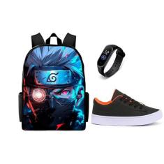 Imagem de Bolsa Escolar Lançamento Masculina Mais Relogio Digital Led E Tenis Ca
