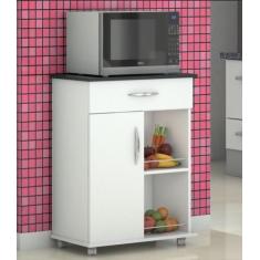 Imagem de Armário c/ Fruteira Cozinha Microondas Bebedouro Base Preta - ClickFor