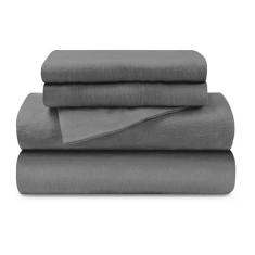 Imagem de Jogo de lençol de cama de algodão escovado de flanela, macio, quente, lençóis lisos modernos, decoração de quarto, coleção treliça, 1 lençol de cima, 1 lençol com elástico alto, 1 fronha, solteiro GG,