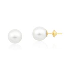 Imagem de Brinco de ouro 18k com pérolas - Elegancy Joias