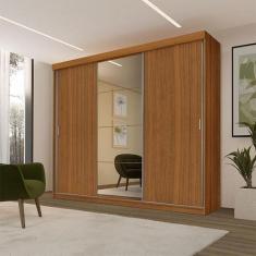 Imagem de Guarda Roupa Casal Ambiente Ímola 3 Portas de Correr com Espelho Carva