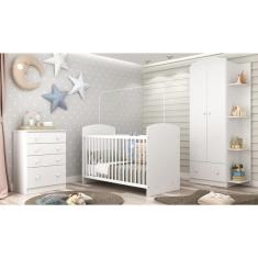 Imagem de Quarto Completo João e Maria com guarda-roupa, cômoda e berço Multimóveis Branco/Colorido