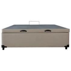 Imagem de Cama Box Baú Casal Blindado Sintético Bege Com Pistão A Gás - Imperium