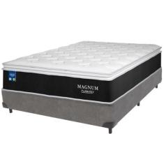 Imagem de Cama Box e Colchão Magnum Molas Ensacadas Casal Plumatex,  Cinza