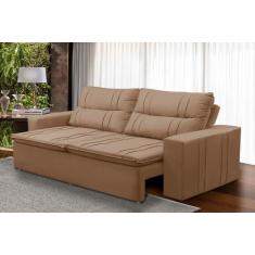 Imagem de Sofá Retrátil e Reclinável 2 lugares com Molas 1,50m Ester Suede Cappu