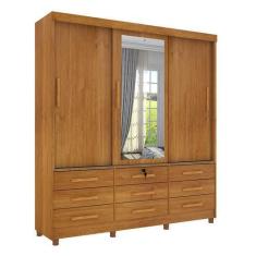 Imagem de Guarda-Roupa Casal Com Espelho Chicago Ii 3 Pt 9 Gv Cinamomo - Tcil