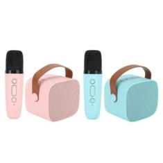 Imagem de Caixa de Som Bluetooth Karaoke Infantil com Microfone (Azul)