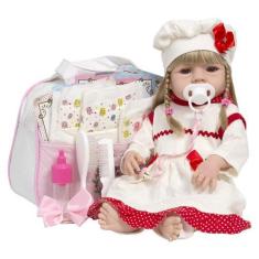Imagem de Bebê Tipo Reborn Menina Princesa Kit Itens Bolsa Maternidade - Cegonha