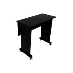 Imagem de Mesa Multiuso Escritorio Dobravel Me4117 C Rodizios Preto Tecno Mobili