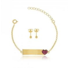 Imagem de Kit Pulseira Infantil Menina Cravejado Personalizada Banhado - Jhulias
