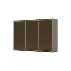 Imagem de Armário Aéreo 03 Portas Com Vidro 120 Cm Connect Henn Duna
