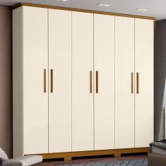 Imagem de Guarda-roupa Casal Lima 6 Portas 3 Gavetas Off White/nature - Henn