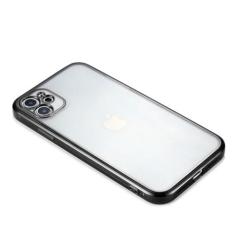 Imagem de Capa transparente com moldura quadrada revestida de luxo para iPhone 12 11 Pro Max Mini XS XR X 7 8 Plus SE 2 Capa de silicone macia transparente fosca, preta, para iPhone Xs