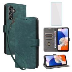 Imagem de IUQXU Capa carteira para celular Samsung Galaxy A15 5G com protetor de tela [bloqueio RFID] suporte de cartão de couro com suporte para celular feminino para Galaxy 15A 5G A15 SM-A156U Samsung A 15 G5