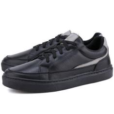 Imagem de Tênis Casual em Couro Masculino Mr. Gutt Branco, Preto, Homem, 37