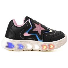 Imagem de Tenis Infantil De Led Meninas Estrela Holografico Casual - LIGHT, 34, 