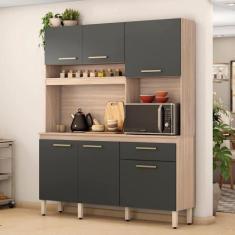 Imagem de Armário Cozinha Compacta 6 Portas 1 Gaveta 1 Nicho Alamo - Demobile, A