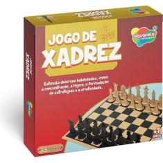 Imagem de Jogo De Tabuleiro Xadrez 33 Peças Madeira Aprender Brincando