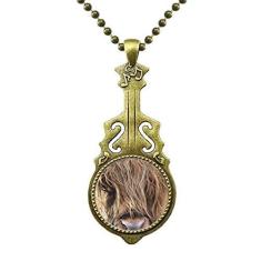 Imagem de DIYthinker Colar de búfalo de animal selvagem com organismo terrestre joia antiga pingente de música