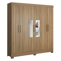 Imagem de Guarda Roupa Casal Prático 6 Portas Amêndola Com Espelho - Demóbile Amêndola