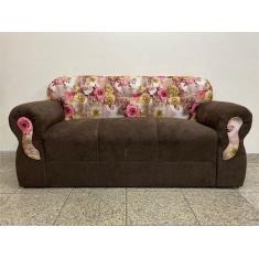 Imagem de Sofá 3 Lugares Marrom Com Floral 603/66 Viena - Alpoim