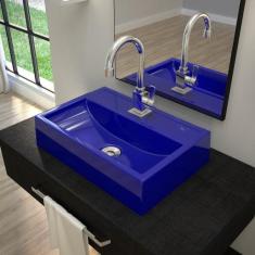 Imagem de Kit Cuba Q45 Com Torneira Luxo 1195 Metal E Válvula Click 1 Pol. Sifão Cromado E Flexível Compace  Escuro