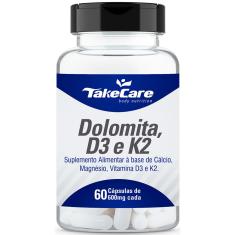 Imagem de Dolomita magnésio vitamina D3 E vit K2 60 cápsulas take care