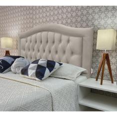 Imagem de Cabeceira Casal 140 Cama Box Sophia Provençal Bege Suede Com Pés rbl