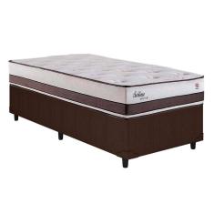 Imagem de Cama Box Solteiro: Colchão Molas Herval Maxspring Sublime + Base CRC Courano Brown(88x188)