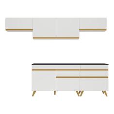 Imagem de Cozinha Completa Veneza Gw Fg3708 Com Armário E Balcão Branca